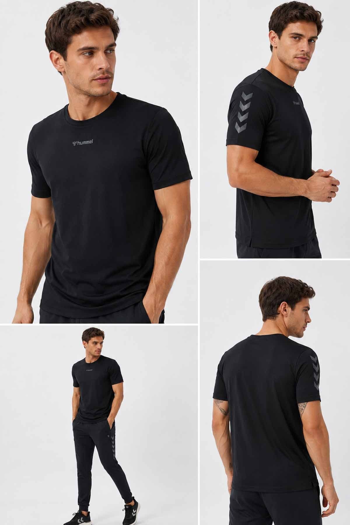 تیشرت ورزشی مردانه hummel سفید با ۹۵٪ پنبه و ۵٪ الاستان تیشرت ورزشی مردانه hummel سفید با ۹۵٪ پنبه و ۵٪ الاستان