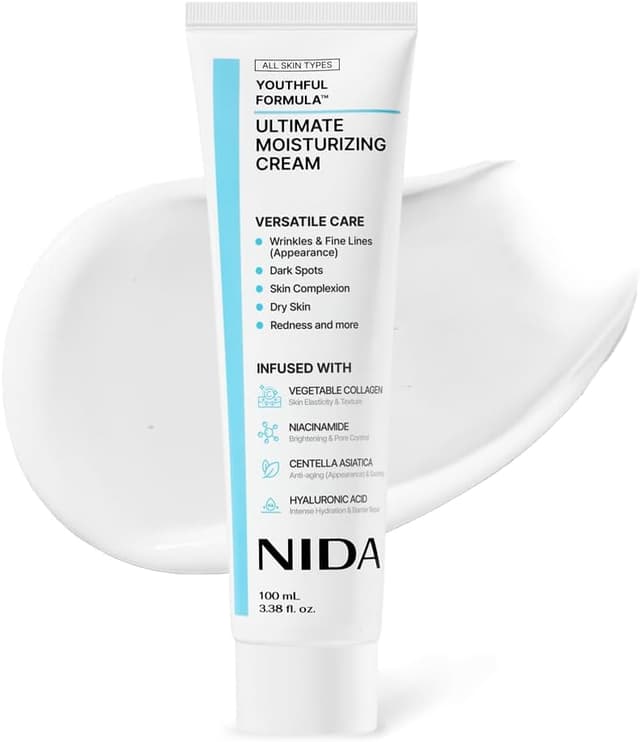 کرم مرطوبکننده NIDA حاوی سنتلا آسیاتیکا، نیاسینامید، هیالورونیک اسید و کلاژن 3.38 fl. oz., 100ml کرم مرطوبکننده NIDA حاوی سنتلا آسیاتیکا، نیاسینامید، هیالورونیک اسید و کلاژن 3.38 fl. oz., 100ml