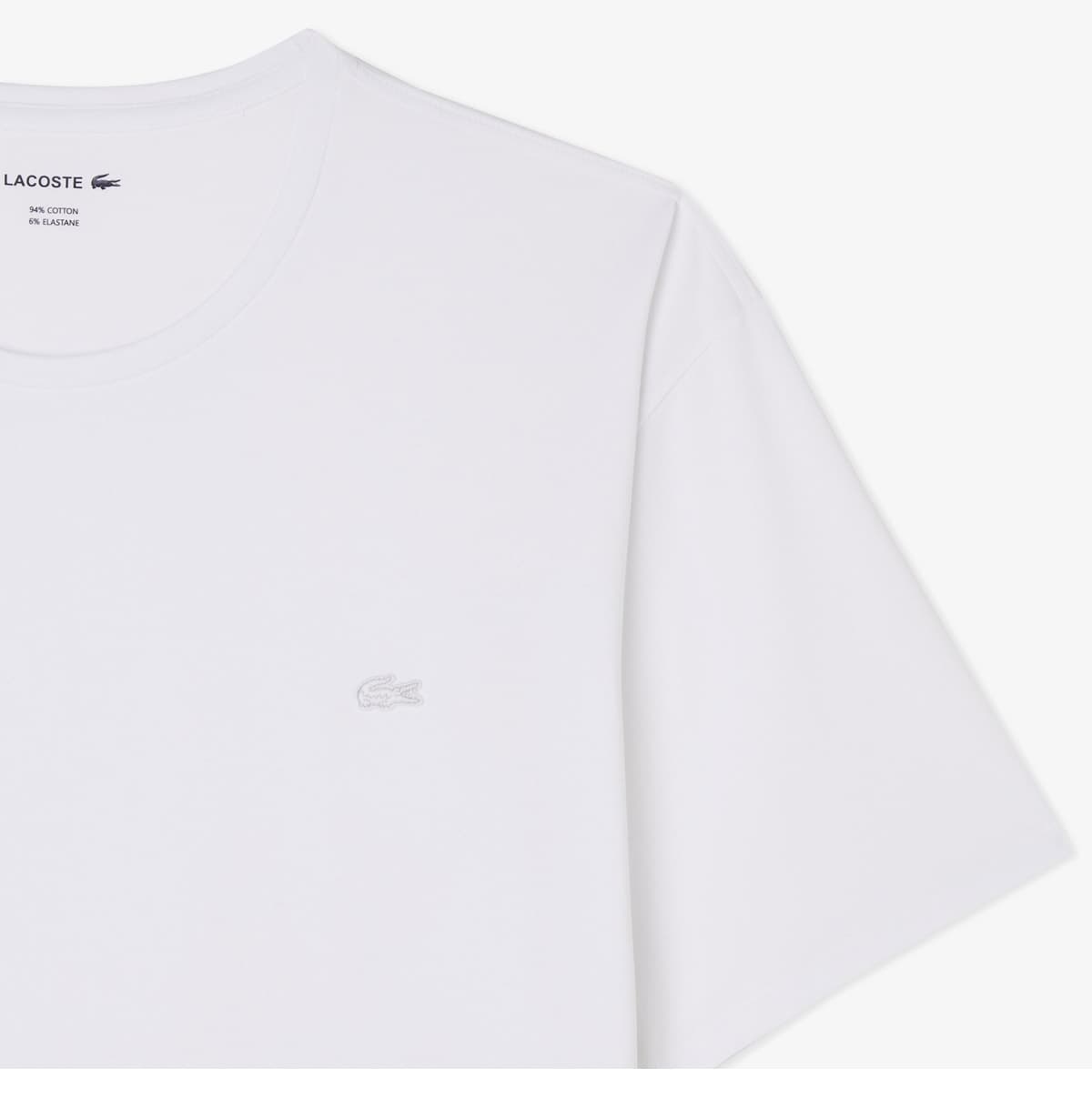 تیشرت مردانه Lacoste فیت اسلیم یقه گرد سفید تیشرت مردانه Lacoste فیت اسلیم یقه گرد سفید