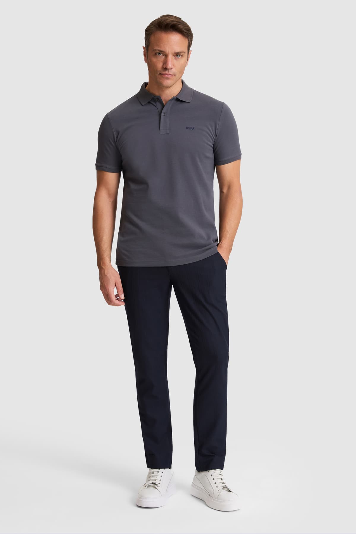 تیشرت مردانه U.S. Polo Assn. آنتراسیت یقه پولو فیت معمولی مدل 50326963-VR006 تیشرت مردانه U.S. Polo Assn. آنتراسیت یقه پولو فیت معمولی مدل 50326963-VR006