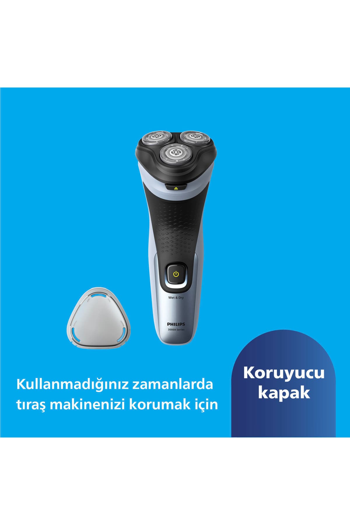 ریشتراش Philips سری 3000X خشک و مرطوب، سری چرخان در ۳ جهت، خطزن دقیق مدل X3063/00 ریشتراش Philips سری 3000X خشک و مرطوب، سری چرخان در ۳ جهت، خطزن دقیق مدل X3063/00
