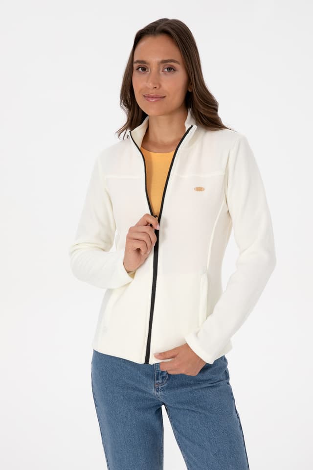 سویشرت زنانه U.S. Polo Assn. پولار کرم یقه ایستاده زیپدار مدل 50316729-VR256 سویشرت زنانه U.S. Polo Assn. پولار کرم یقه ایستاده زیپدار مدل 50316729-VR256