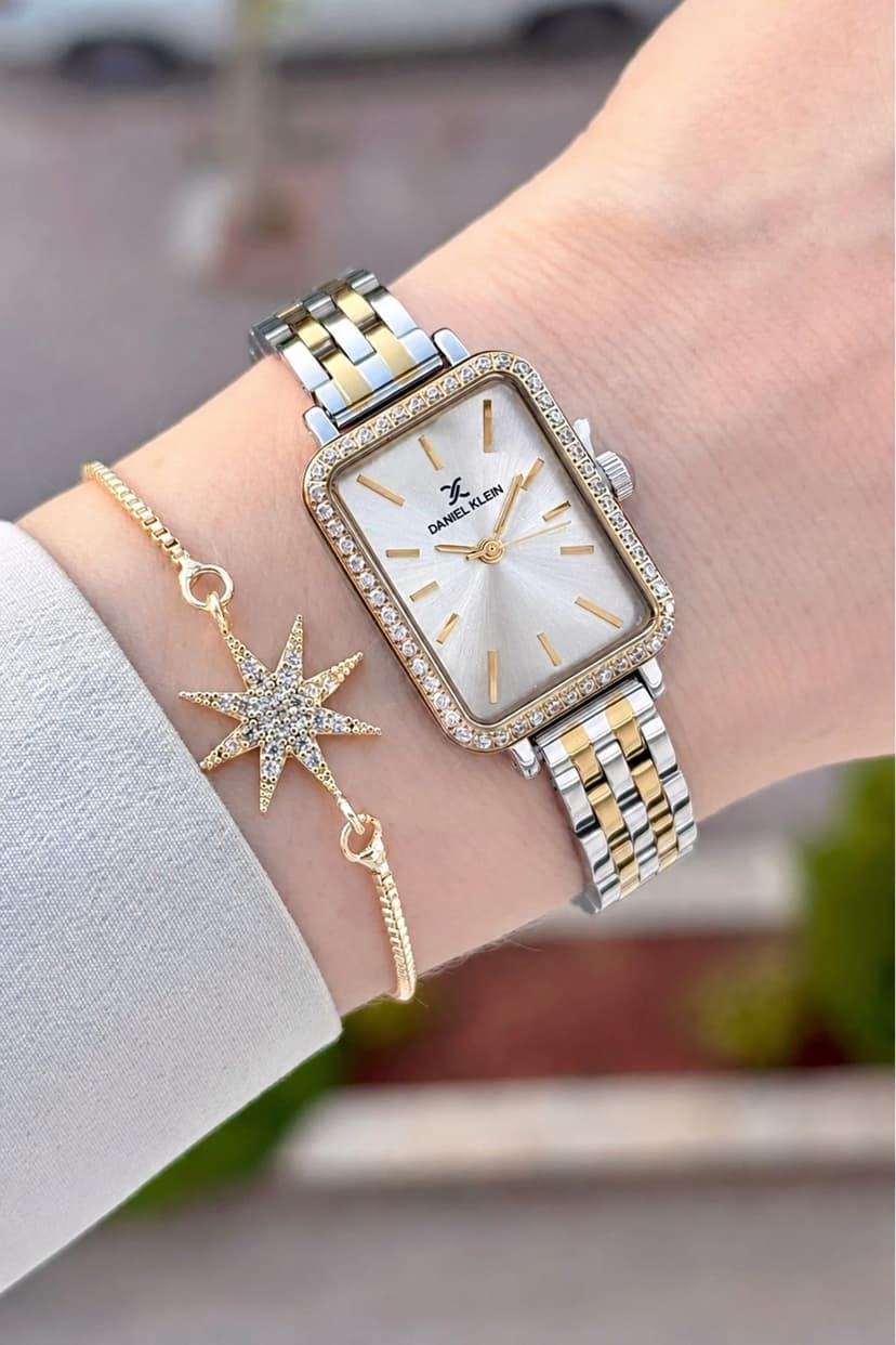 ساعت مچی زنانه Daniel Klein Gold خاکستری 21 میلیمتری همراه دستبند ساعت مچی زنانه Daniel Klein Gold خاکستری 21 میلیمتری همراه دستبند