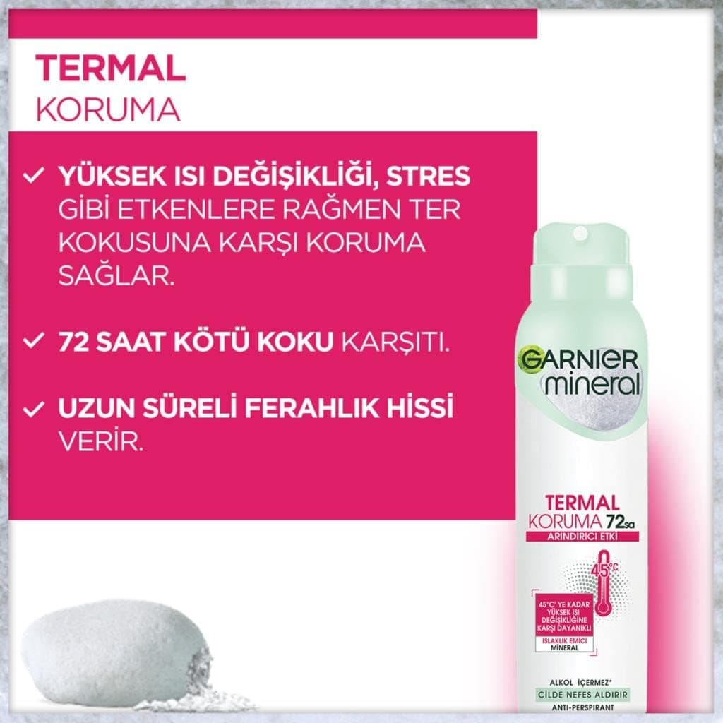 اسپری دئودورانت Garnier با محافظت حرارتی معدنی اسپری دئودورانت Garnier با محافظت حرارتی معدنی