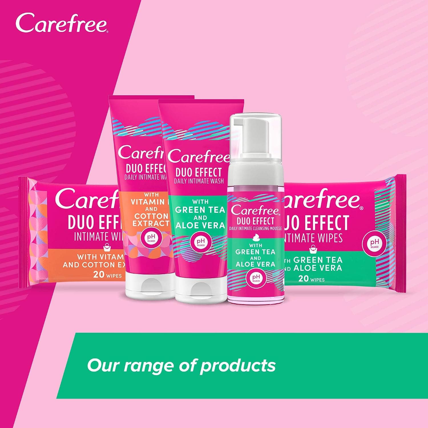 شوینده بهداشتی بانوان Carefree Duo Effect روزانه با چای سبز و آلوئهورا 200ml شوینده بهداشتی بانوان Carefree Duo Effect روزانه با چای سبز و آلوئهورا 200ml