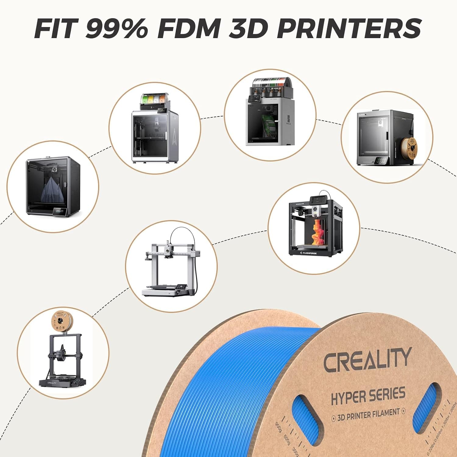 فیلامنت پرینتر سه بعدی Creality Hyper PLA 1.75 mm 1 KG آبی فیلامنت پرینتر سه بعدی Creality Hyper PLA 1.75 mm 1 KG آبی