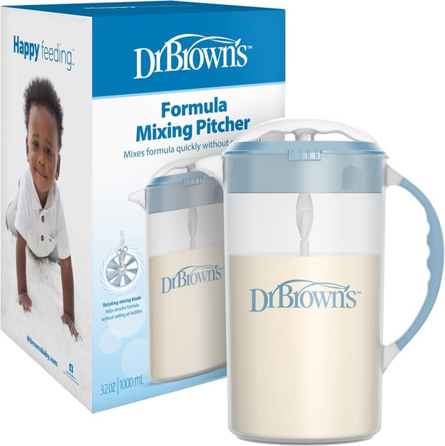 پارچ مخلوطکن شیر خشک نوزاد Dr. Brown's با درپوش قفلشونده بدون BPA 32oz آبی پارچ مخلوطکن شیر خشک نوزاد Dr. Brown's با درپوش قفلشونده بدون BPA 32oz آبی