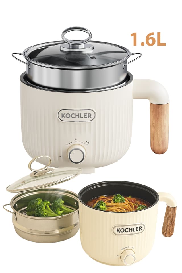 قابلمه برقی چندمنظوره kochler با قابلیت بخارپز، سرخکردن و پخت برنج 600W 1.6L قابلمه برقی چندمنظوره kochler با قابلیت بخارپز، سرخکردن و پخت برنج 600W 1.6L
