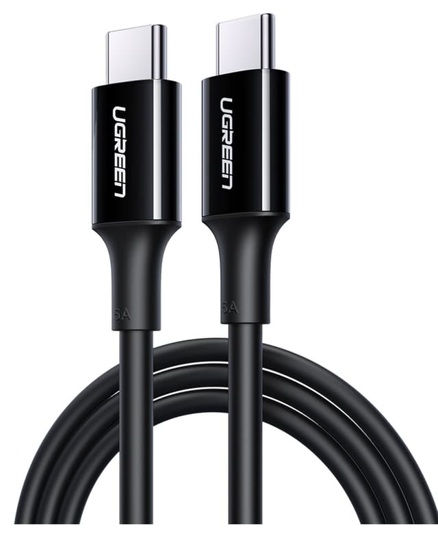 کابل شارژ سریع USB-C Ugreen 100W 5A QC PD مشکی 2 متری مدل 80372 کابل شارژ سریع USB-C Ugreen 100W 5A QC PD مشکی 2 متری مدل 80372