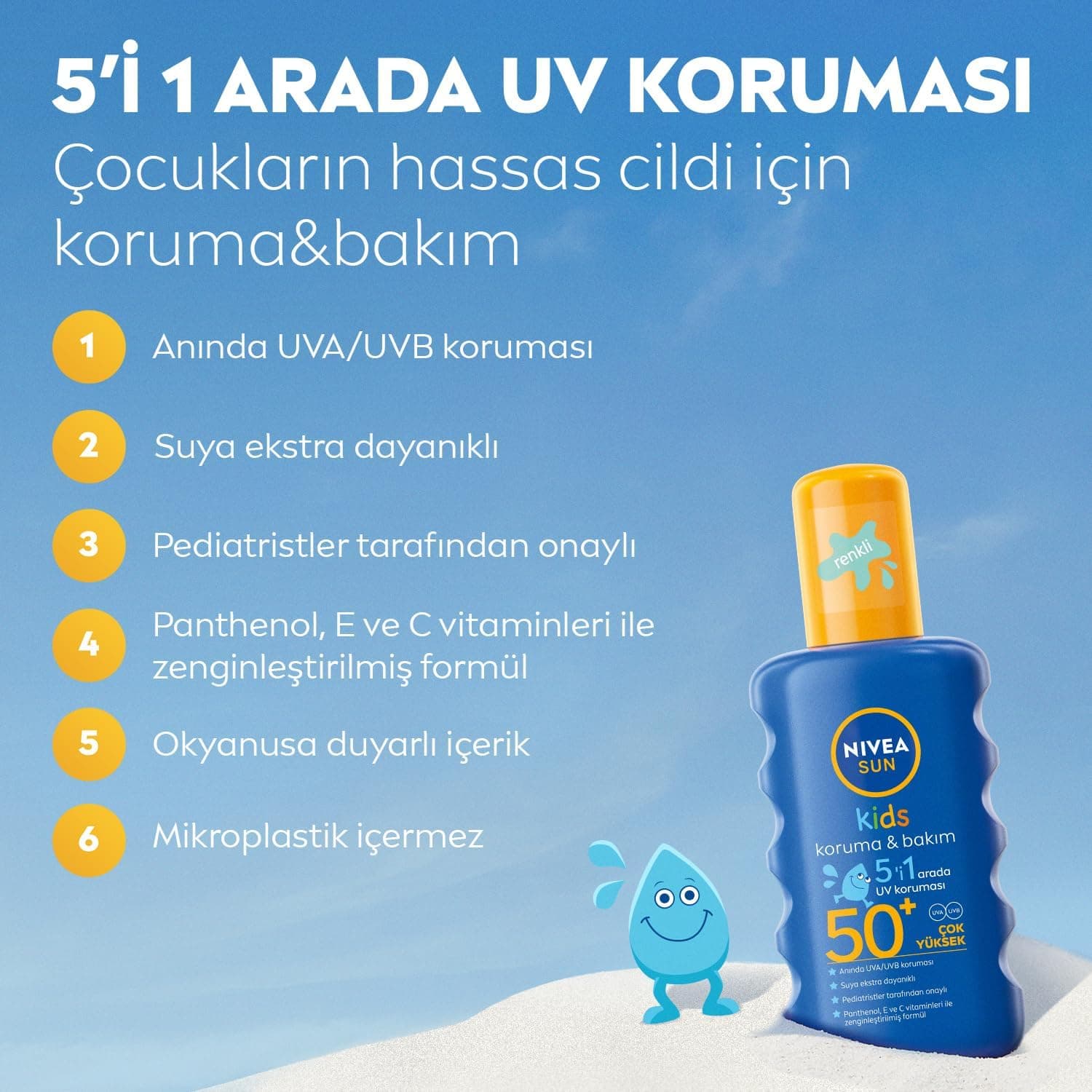 اسپری ضدآفتاب بدن کودکان NIVEA SUN SPF50+ ضدآب با ویتامین E&C 200ml اسپری ضدآفتاب بدن کودکان NIVEA SUN SPF50+ ضدآب با ویتامین E&C 200ml