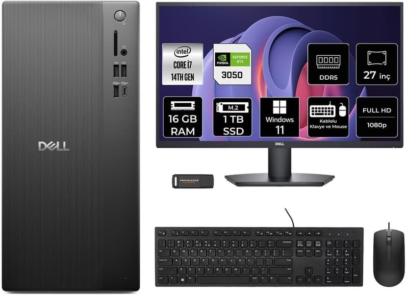 کامپیوتر رومیزی Dell Pro Tower مدل Ect1250 به همراه مانیتور 27 اینچ کامپیوتر رومیزی Dell Pro Tower مدل Ect1250 به همراه مانیتور 27 اینچ