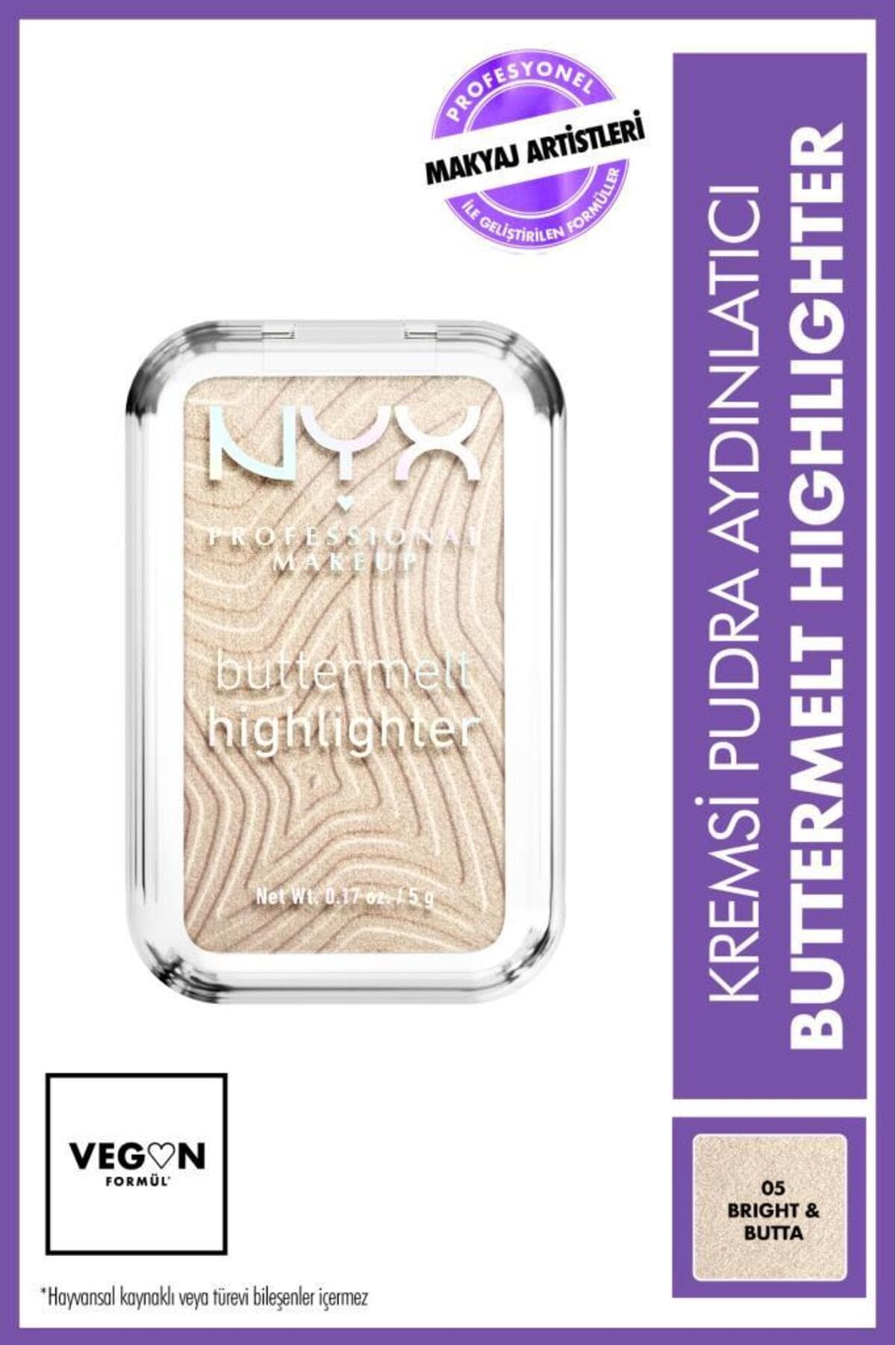 هایلایتر پودری کرمی NYX Professional Makeup Buttermelt مدل 05 Bright & Butta هایلایتر پودری کرمی NYX Professional Makeup Buttermelt مدل 05 Bright & Butta