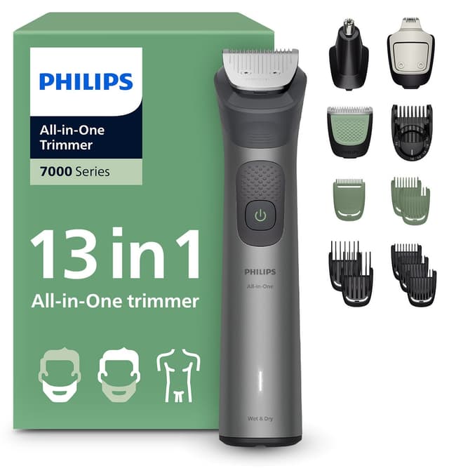 ست پیرایش مردانه Philips سری 7000، 13in1، ماشین اصلاح صورت، مو و بدن، خشک و مرطوب، مدل MG7922/15 ست پیرایش مردانه Philips سری 7000، 13in1، ماشین اصلاح صورت، مو و بدن، خشک و مرطوب، مدل MG7922/15