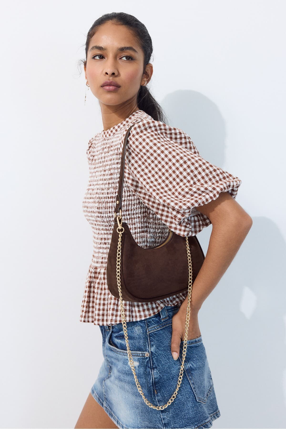 کیف دوشی زنانه Stradivarius هلالی کیف دوشی زنانه Stradivarius هلالی