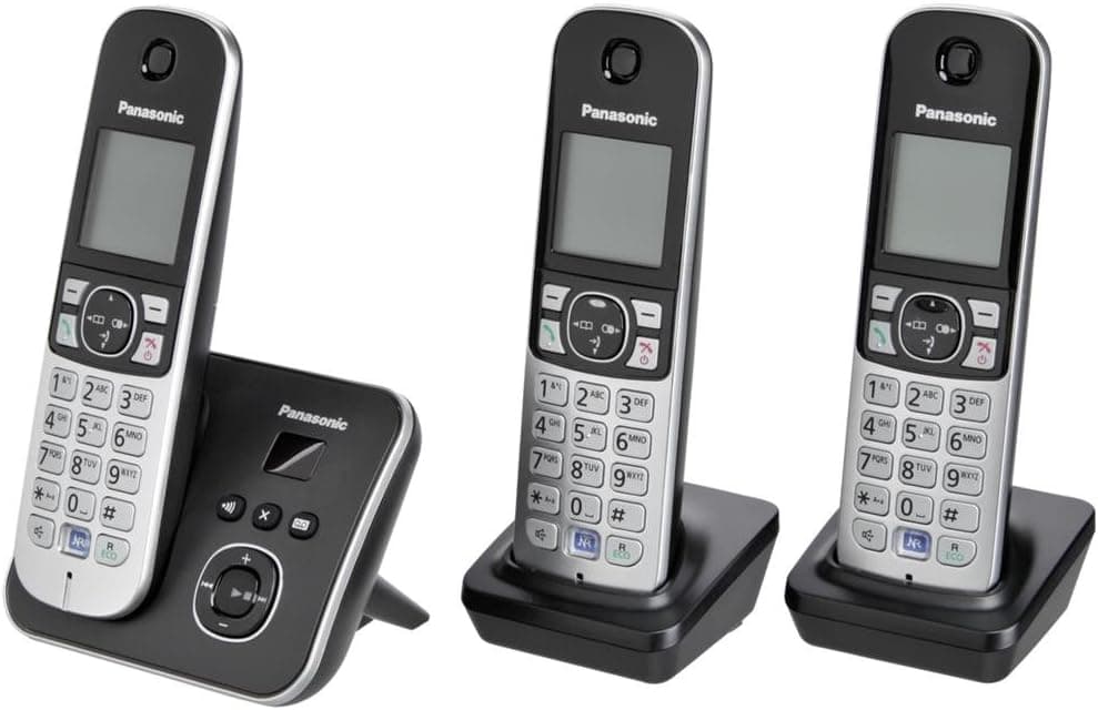 تلفن بیسیم Panasonic با منشی تلفنی و صفحه نمایش نسخه آلمانی مدل KX-TG6822 تلفن بیسیم Panasonic با منشی تلفنی و صفحه نمایش نسخه آلمانی مدل KX-TG6822