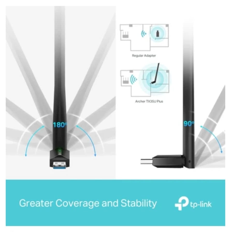 آداپتور USB بیسیم Tp-Link مدل Archer TX35U Plus با Wi-Fi 6 و AX1800 آداپتور USB بیسیم Tp-Link مدل Archer TX35U Plus با Wi-Fi 6 و AX1800
