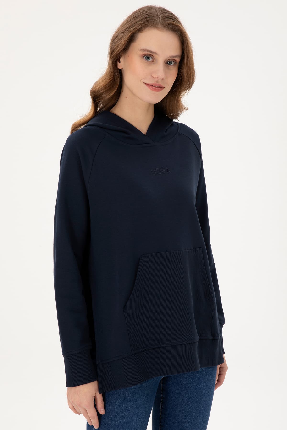 سویشرت کلاهدار زنانه U.S. Polo Assn. سرمهای مدل 50296944-VR033 سویشرت کلاهدار زنانه U.S. Polo Assn. سرمهای مدل 50296944-VR033
