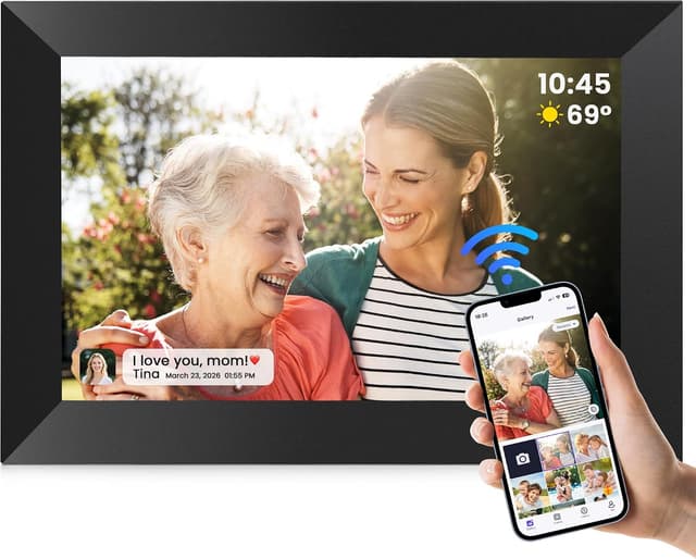 قاب عکس دیجیتال 10.1 Inch WiFi FANGOR با صفحه لمسی HD IPS، وضوح 1280x800، حافظه 32GB و چرخش خودکار قاب عکس دیجیتال 10.1 Inch WiFi FANGOR با صفحه لمسی HD IPS، وضوح 1280x800، حافظه 32GB و چرخش خودکار