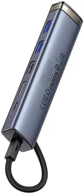 هاب 6-Port Baseus سری UltraJoy مدل AIR خاکستری فضایی هاب 6-Port Baseus سری UltraJoy مدل AIR خاکستری فضایی