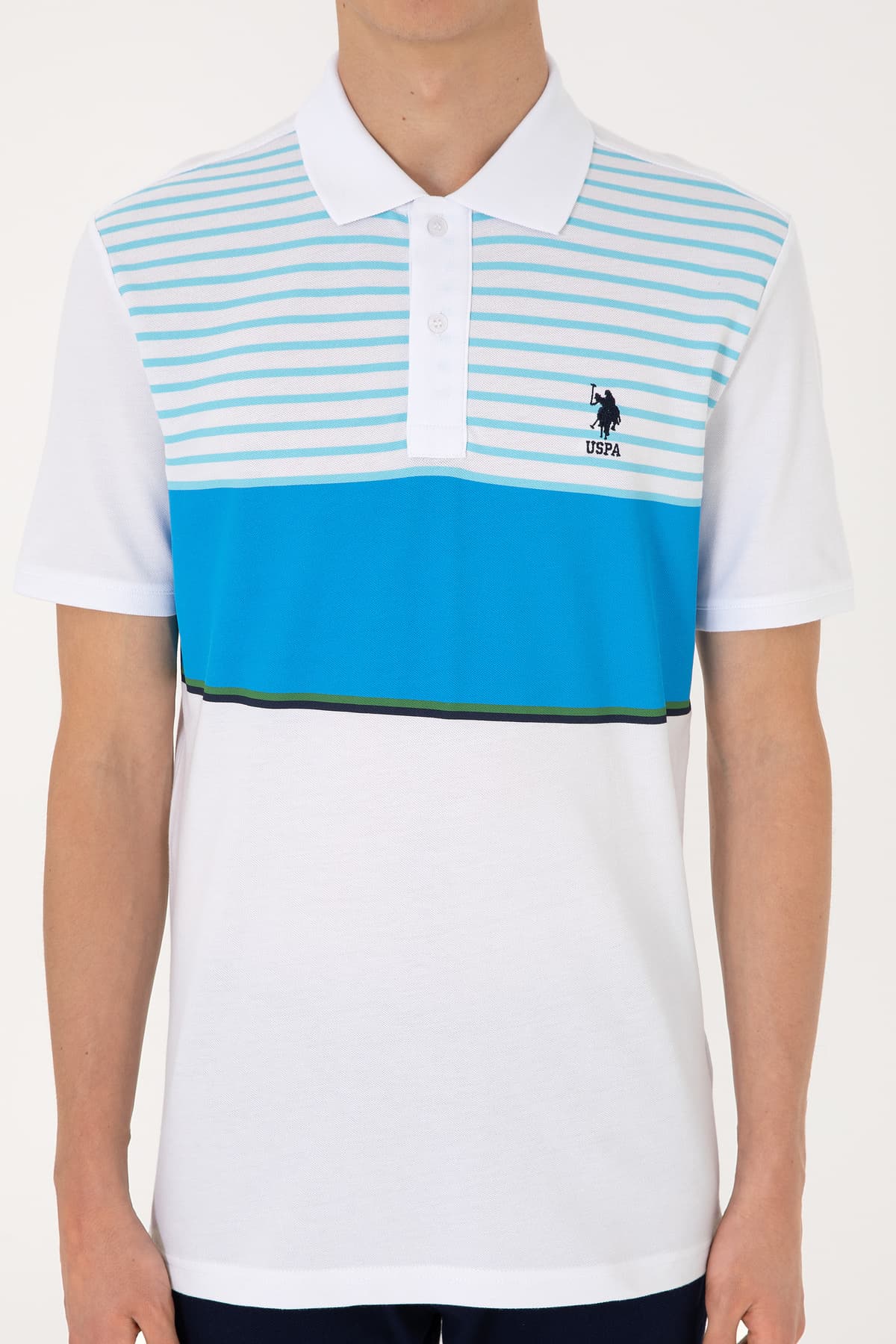 تیشرت یقهدار مردانه U.S. Polo Assn. فیت معمولی فیروزهای مدل 50306861-VR093 تیشرت یقهدار مردانه U.S. Polo Assn. فیت معمولی فیروزهای مدل 50306861-VR093
