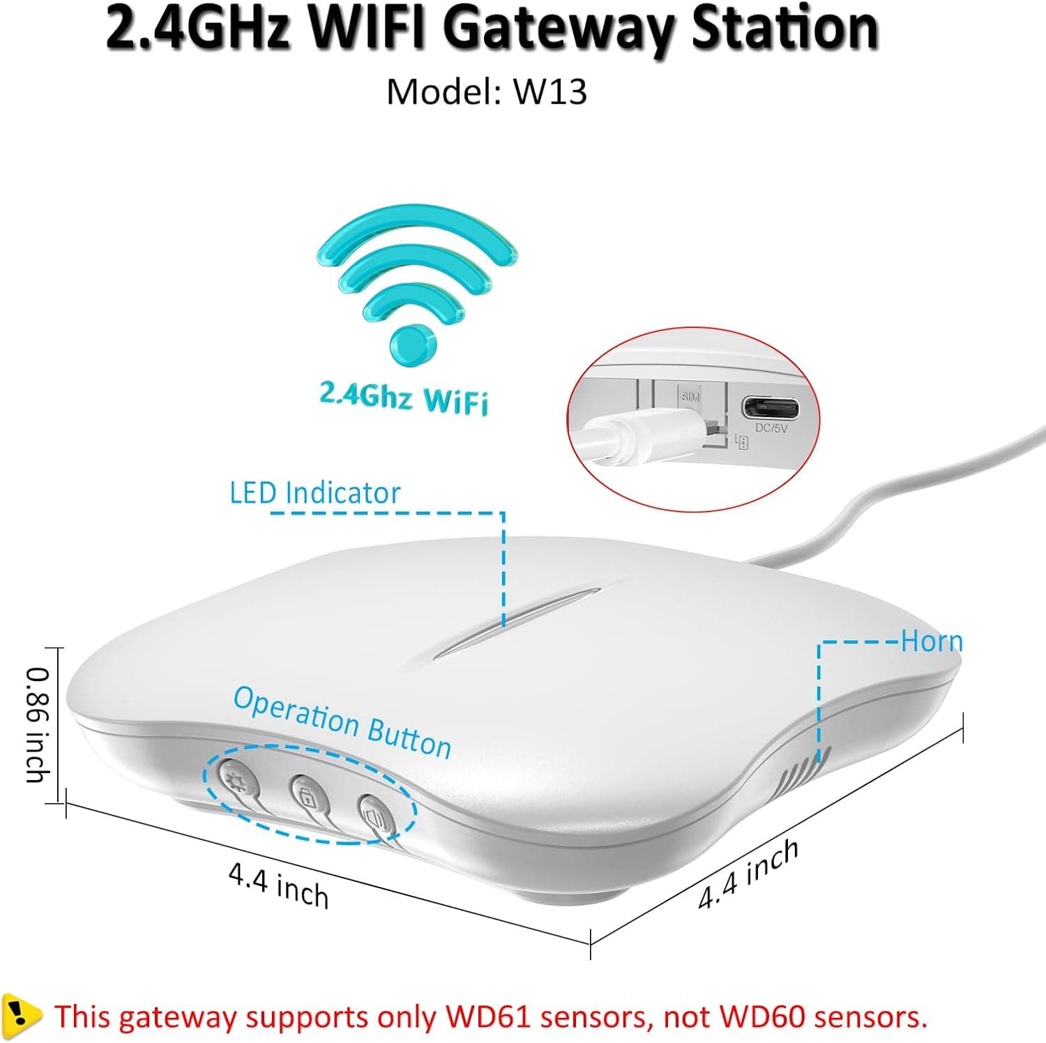 آشکارساز نشتی آب WiFi METAK اعلان اپلیکیشن ۱ گیتوی + ۶ سنسور مدل WD61 آشکارساز نشتی آب WiFi METAK اعلان اپلیکیشن ۱ گیتوی + ۶ سنسور مدل WD61