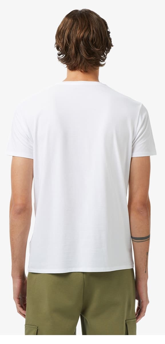تیشرت مردانه Lacoste فیت اسلیم یقه گرد سفید تیشرت مردانه Lacoste فیت اسلیم یقه گرد سفید