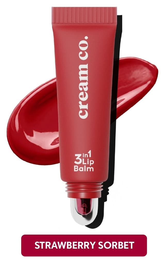 بالم لب مرطوبکننده و براقکننده 3in1 Cream Co. با اسید هیالورونیک و سرامید Strawberry Sorbet قرمز بالم لب مرطوبکننده و براقکننده 3in1 Cream Co. با اسید هیالورونیک و سرامید Strawberry Sorbet قرمز