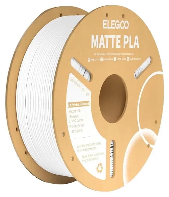 فیلامنت پرینتر سه بعدی ELEGOO PLA مات سفید فیلامنت پرینتر سه بعدی ELEGOO PLA مات سفید