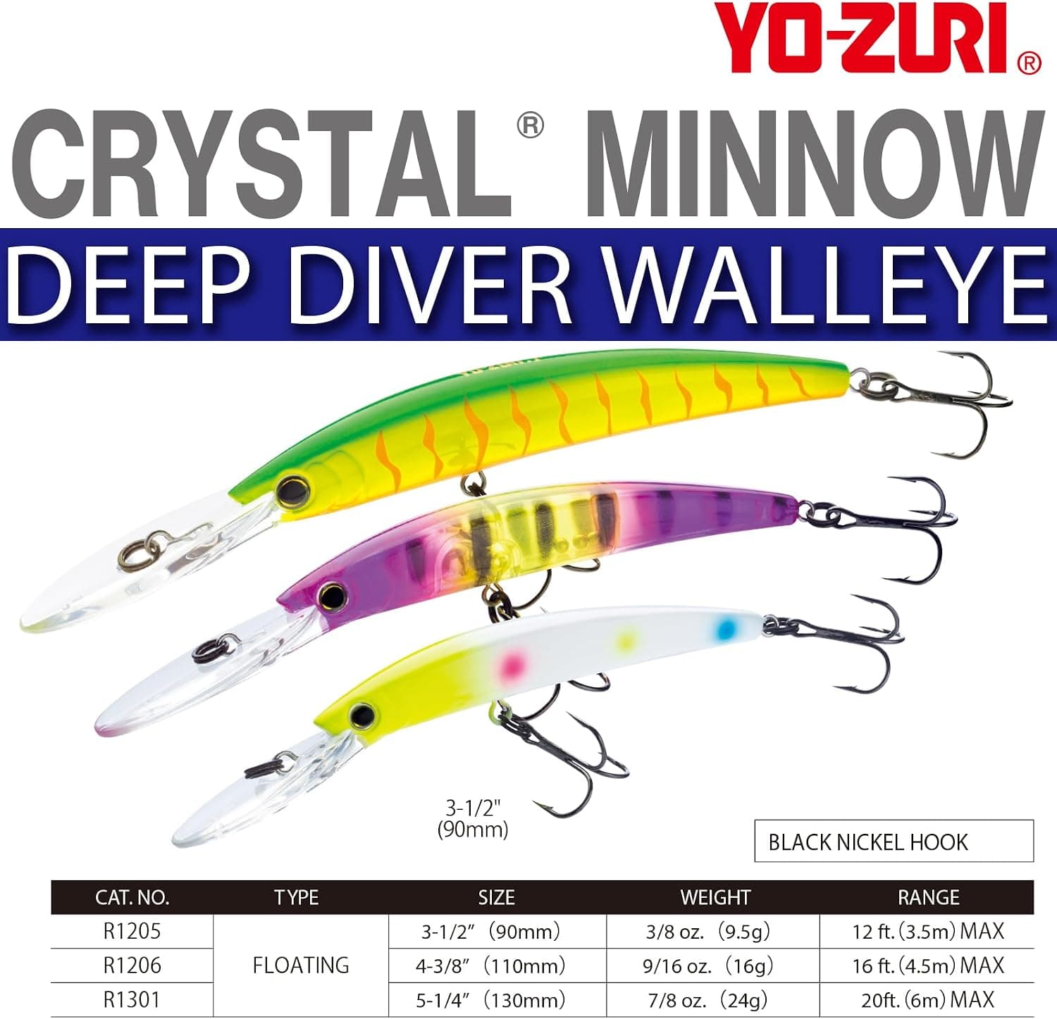 طعمه ماهیگیری شناور DUEL Yo Zuri Crystal Minnow Deep Diver Walleye F Mm 3 طعمه ماهیگیری شناور DUEL Yo Zuri Crystal Minnow Deep Diver Walleye F Mm 3