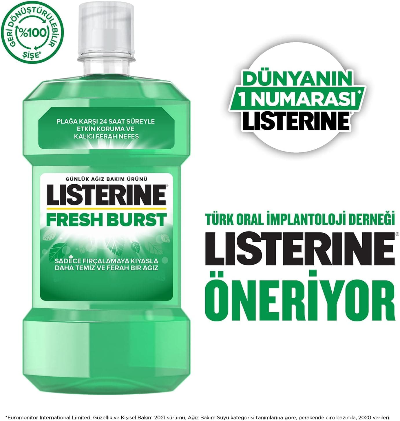 محصول مراقبت از دهان Listerine Fresh Burst با فرمول ضدباکتری مقابلهکننده با تشکیل پلاک 250ml محصول مراقبت از دهان Listerine Fresh Burst با فرمول ضدباکتری مقابلهکننده با تشکیل پلاک 250ml
