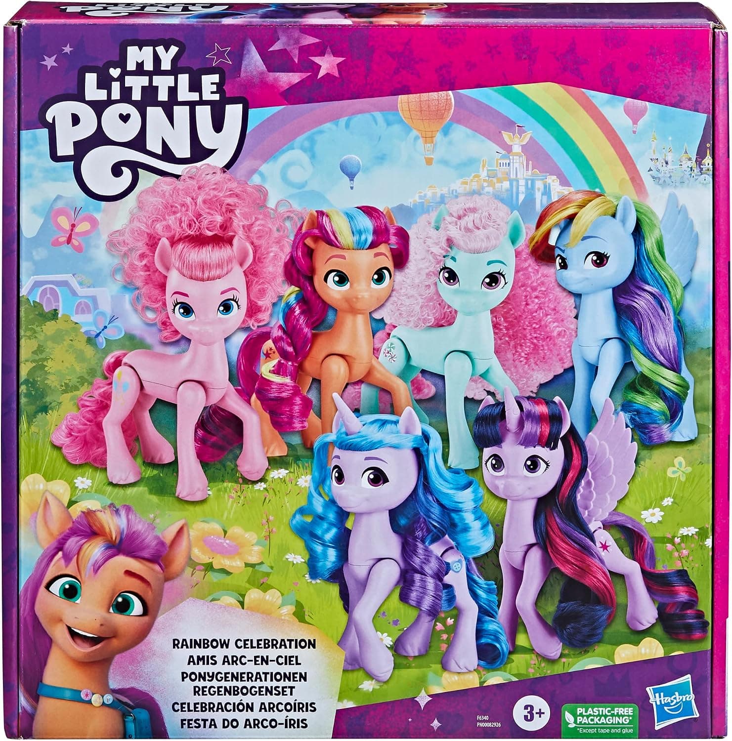 مجموعه ۶تایی عروسک اسب تکشاخ My Little Pony برای دختران و پسران ۳ ساله، مدل Rainbow Celebration، 5.5-Inch مجموعه ۶تایی عروسک اسب تکشاخ My Little Pony برای دختران و پسران ۳ ساله، مدل Rainbow Celebration، 5.5-Inch