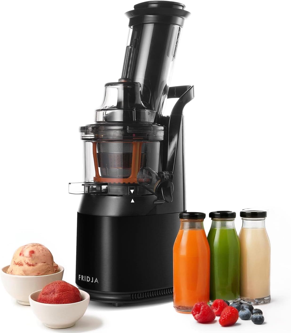 آبمیوهگیری FRIDJA پرس سرد 240W دهانه 78mm بدون BPA مدل f1900 آبمیوهگیری FRIDJA پرس سرد 240W دهانه 78mm بدون BPA مدل f1900