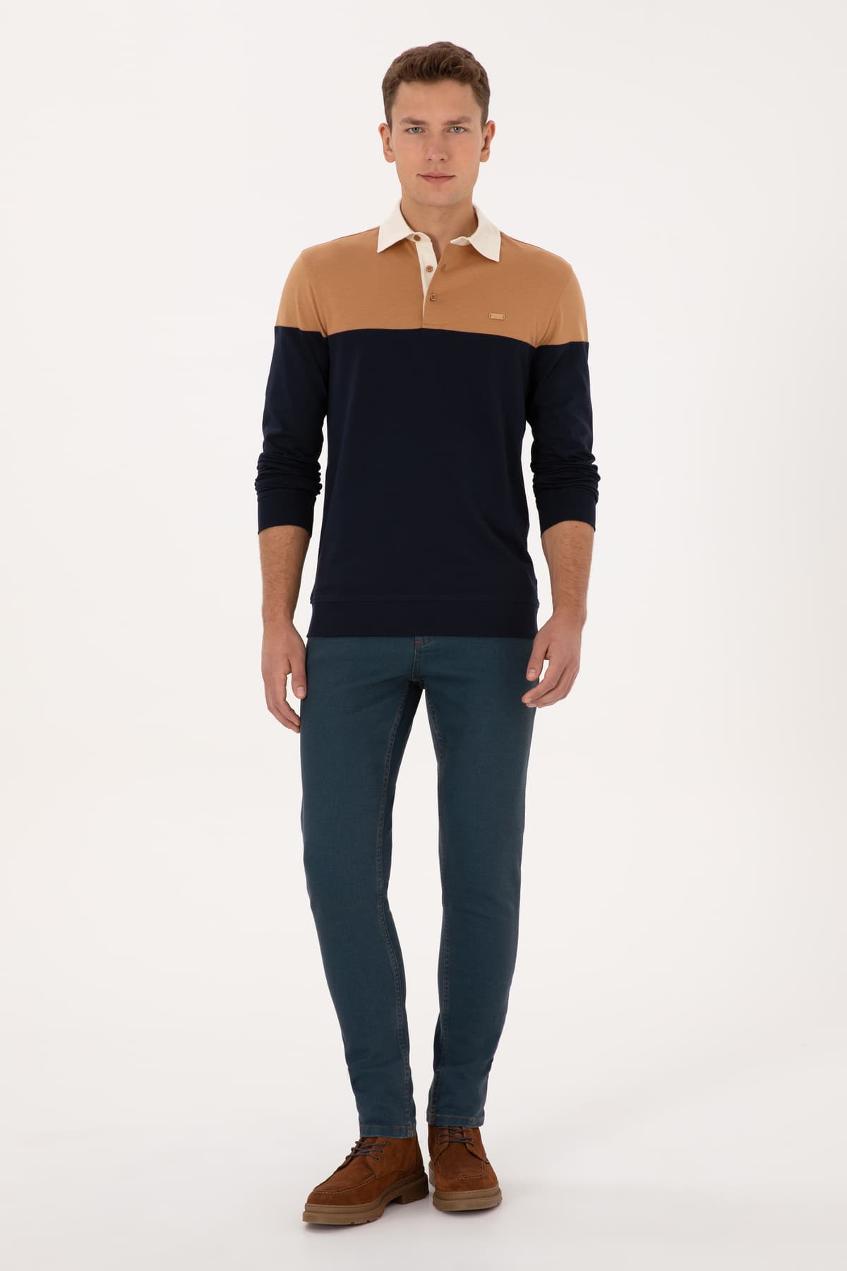 سویشرت مردانه U.S. Polo Assn. فیت معمولی یقه پولو شتری مدل 50316428-VR015 سویشرت مردانه U.S. Polo Assn. فیت معمولی یقه پولو شتری مدل 50316428-VR015