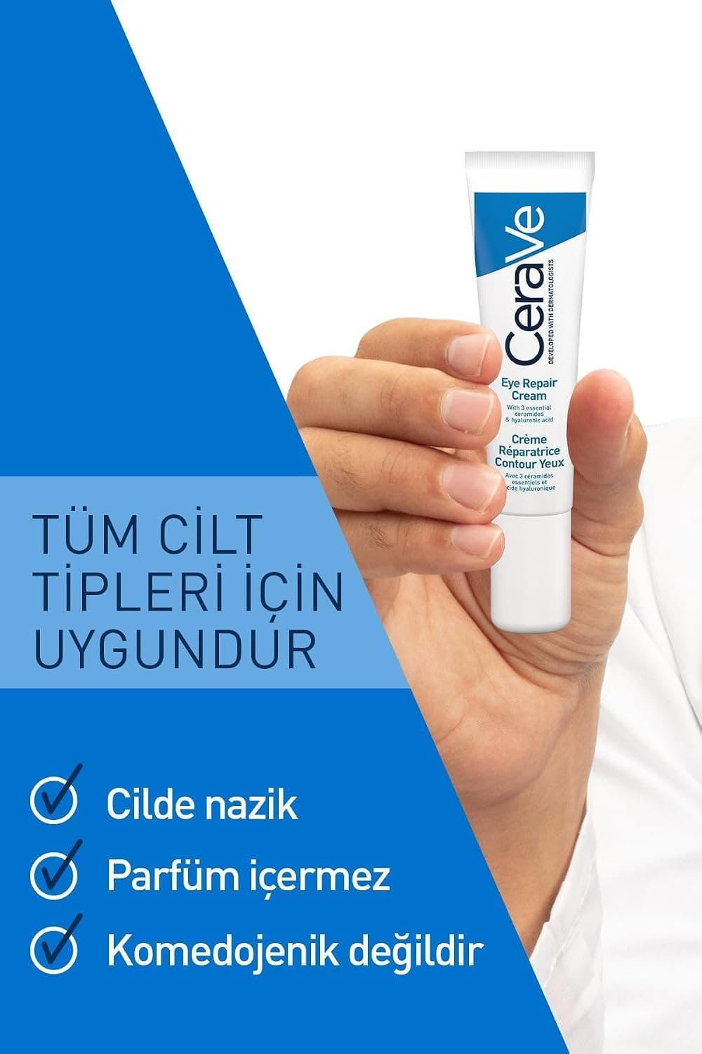 کرم دور چشم CeraVe ترمیمکننده ضد تیرگی و پف زیر چشم 14 ml کرم دور چشم CeraVe ترمیمکننده ضد تیرگی و پف زیر چشم 14 ml