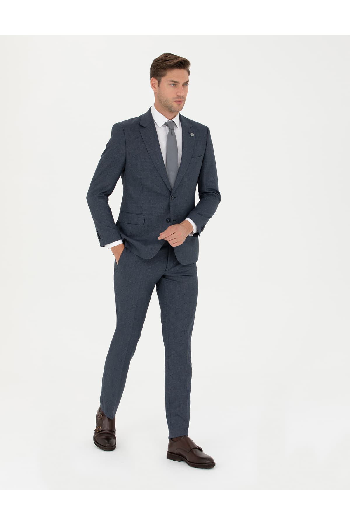 کت و شلوار مردانه Pierre Cardin سرمهای اسلیم فیت مدل 50278191-VR033 کت و شلوار مردانه Pierre Cardin سرمهای اسلیم فیت مدل 50278191-VR033