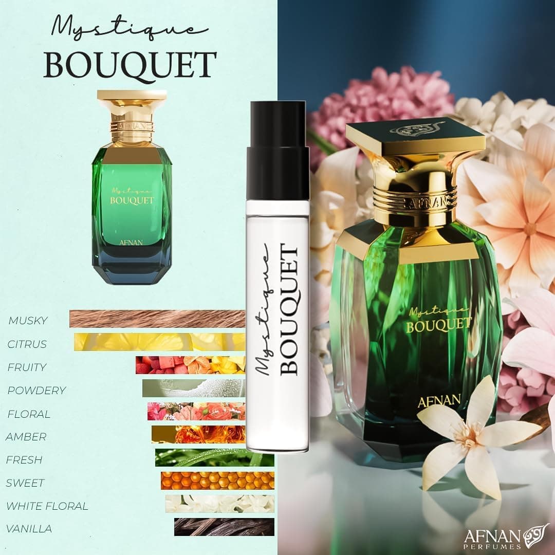 ست نمونه عطر زنانه Afnan سری Bouquet Femme 2ml×5 عدد ست نمونه عطر زنانه Afnan سری Bouquet Femme 2ml×5 عدد