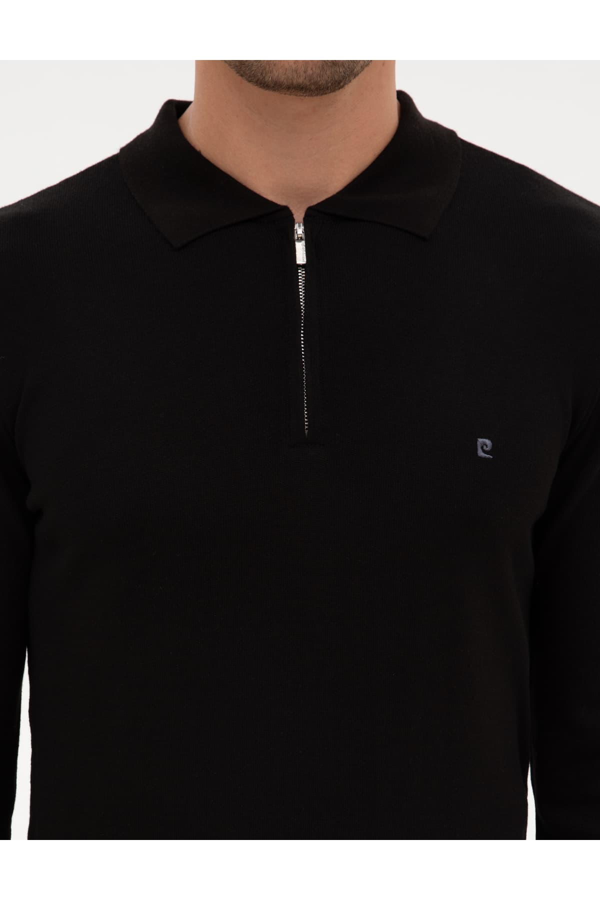 کازاک مردانه Pierre Cardin مشکی Slim Fit یقه پولو زیپ دار مدل 50314191-VR046 کازاک مردانه Pierre Cardin مشکی Slim Fit یقه پولو زیپ دار مدل 50314191-VR046