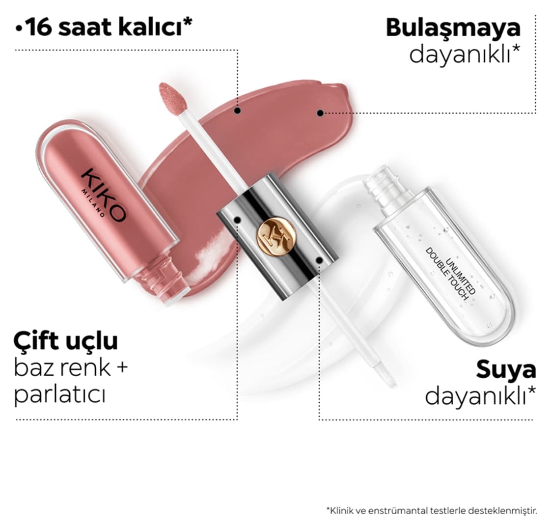 لیپ استیک مایع KIKO Unlimited Double Touch رز طبیعی 103 مات/براق لیپ استیک مایع KIKO Unlimited Double Touch رز طبیعی 103 مات/براق