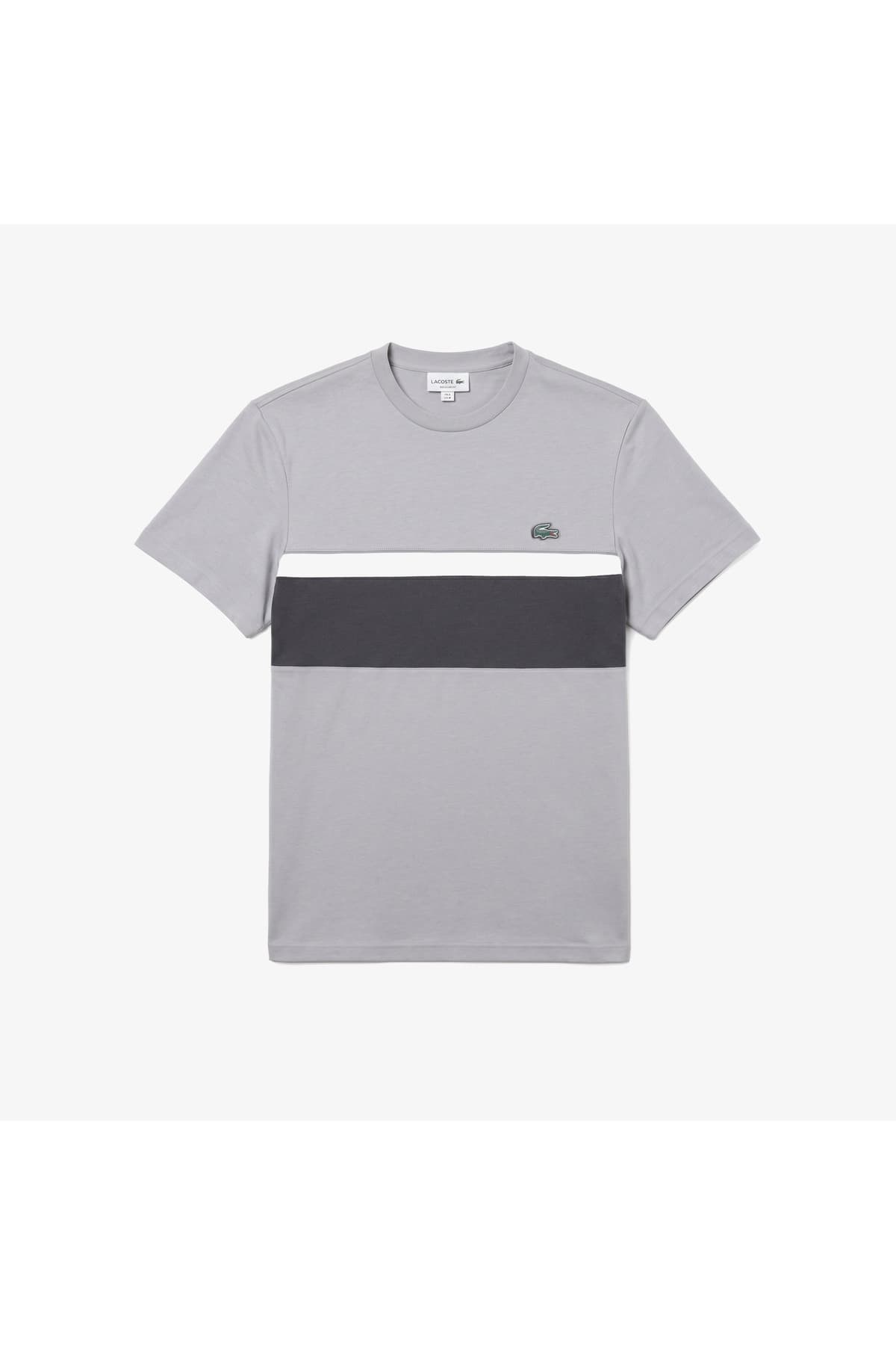 تیشرت مردانه Lacoste فیت معمولی یقه گرد رنگبلوک خاکستری تیشرت مردانه Lacoste فیت معمولی یقه گرد رنگبلوک خاکستری