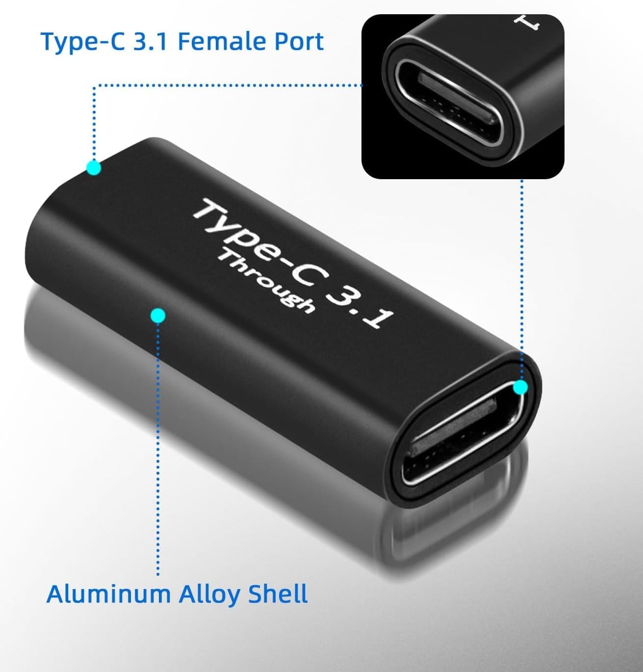 تبدیل مادگی به مادگی USB-C Mcbazel، بسته 2 عددی مدل USB C 3.1 تبدیل مادگی به مادگی USB-C Mcbazel، بسته 2 عددی مدل USB C 3.1