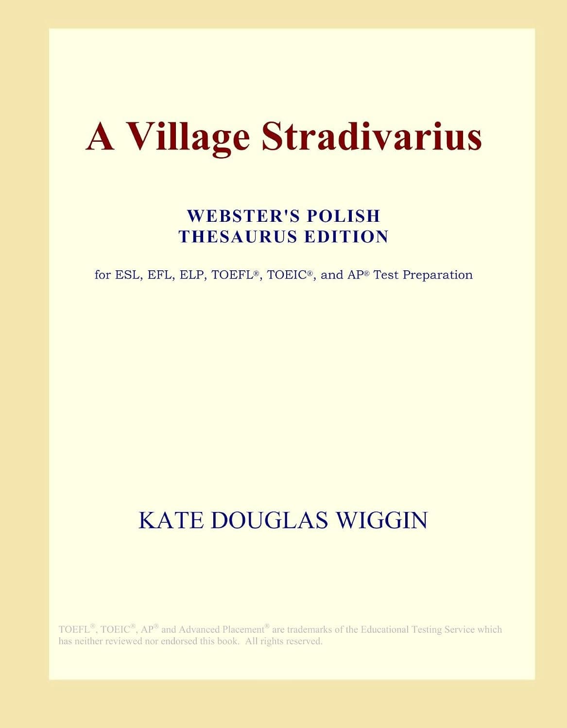 کتاب A Village Stradivarius ویرایش Webster's Polish Thesaurus کتاب A Village Stradivarius ویرایش Webster's Polish Thesaurus