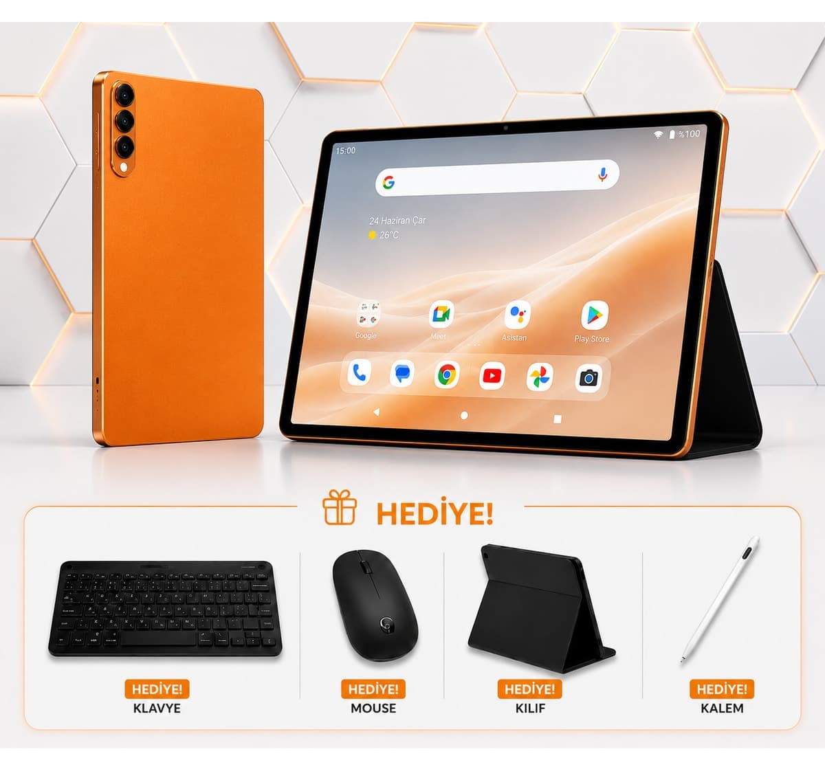 تبلت TARÇIN اندروید 13 با دو سیمکارت و باتری 8000mAh، همراه کیبورد و ماوس بیسیم و محافظ صفحه تبلت TARÇIN اندروید 13 با دو سیمکارت و باتری 8000mAh، همراه کیبورد و ماوس بیسیم و محافظ صفحه