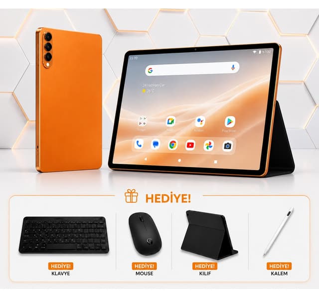 تبلت TARÇIN اندروید 13 با دو سیمکارت و باتری 8000mAh، همراه کیبورد و ماوس بیسیم و محافظ صفحه تبلت TARÇIN اندروید 13 با دو سیمکارت و باتری 8000mAh، همراه کیبورد و ماوس بیسیم و محافظ صفحه