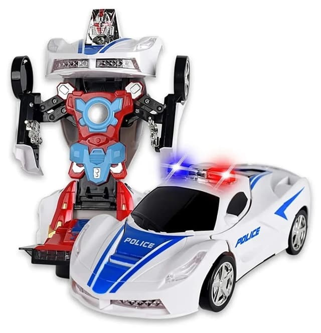 ماشین اسباببازی پلیس Ferrari تبدیلشونده به ربات Brother Toys چراغدار، صدادار و حسگردار ماشین اسباببازی پلیس Ferrari تبدیلشونده به ربات Brother Toys چراغدار، صدادار و حسگردار