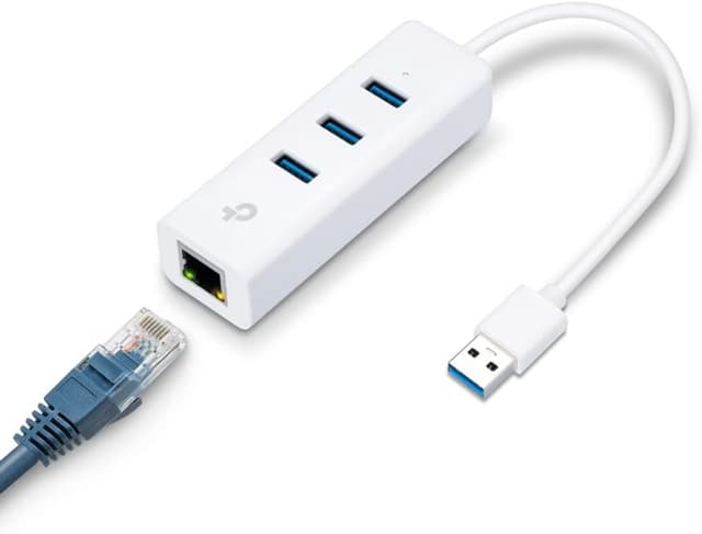 هاب USB 3.0 سه پورت TP-Link آداپتور اترنت گیگابیتی مدل UE330 سفید هاب USB 3.0 سه پورت TP-Link آداپتور اترنت گیگابیتی مدل UE330 سفید