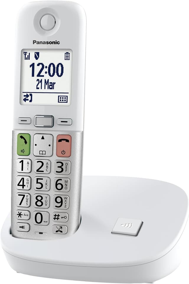 تلفن بیسیم Panasonic با منشی تلفنی و نمایشگر LCD، چراغقوه، سازگار با سمعک، سفید و نقرهای مدل KX-TGU410EXW تلفن بیسیم Panasonic با منشی تلفنی و نمایشگر LCD، چراغقوه، سازگار با سمعک، سفید و نقرهای مدل KX-TGU410EXW