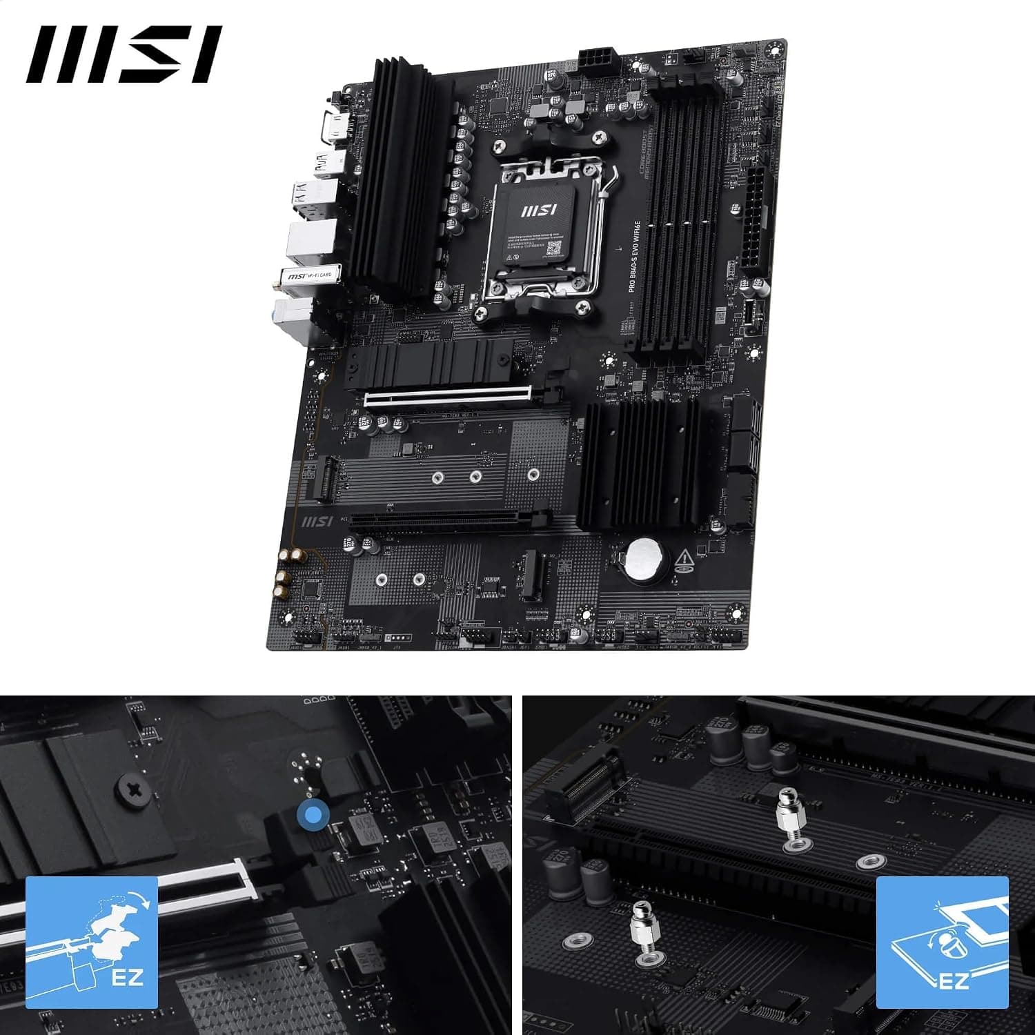 مادربرد MSI با سوکت AM5 و حافظه DDR5 مدل PRO B840-S EVO WIFI6E ATX مادربرد MSI با سوکت AM5 و حافظه DDR5 مدل PRO B840-S EVO WIFI6E ATX