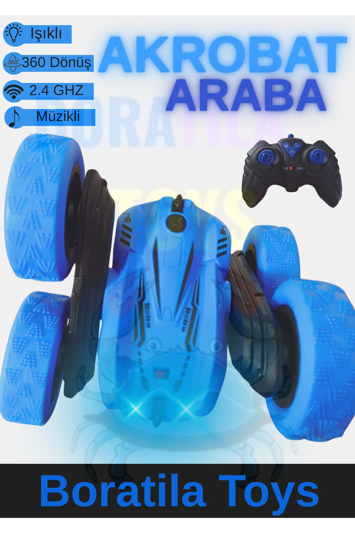 ماشین آکروباتیک نشکن کنترلی موزیکال و نمایشی Boratila Toys با چراغ و شارژی 2.4 Ghz ماشین آکروباتیک نشکن کنترلی موزیکال و نمایشی Boratila Toys با چراغ و شارژی 2.4 Ghz