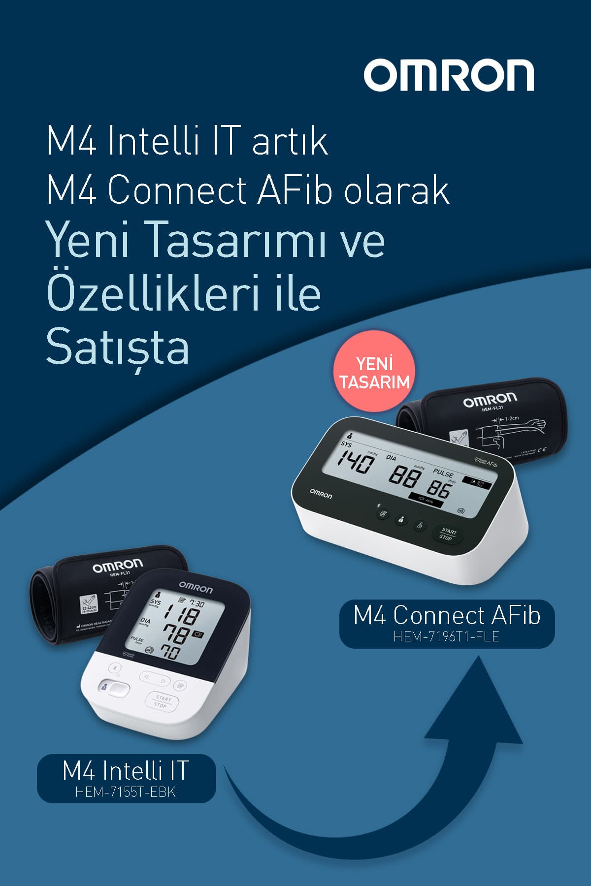 دستگاه فشارسنج بازویی Omron بلوتوث کاف هوشمند دو کاربره مدل M4 Intelli IT دستگاه فشارسنج بازویی Omron بلوتوث کاف هوشمند دو کاربره مدل M4 Intelli IT