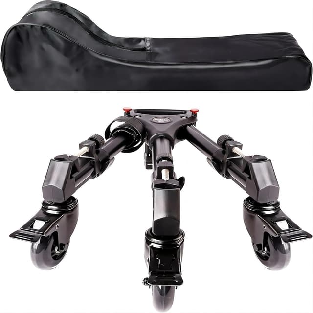 پایه چرخدار سهپایه عکاسی COMAN با چرخهای لاستیکی 3-inch، بستهای قابل تنظیم و کیف حمل مشکی پایه چرخدار سهپایه عکاسی COMAN با چرخهای لاستیکی 3-inch، بستهای قابل تنظیم و کیف حمل مشکی